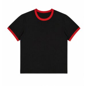 The Essential Baby Tee (ringer) - black with red