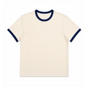 The Essential Baby Tee (ringer) - natural with navy